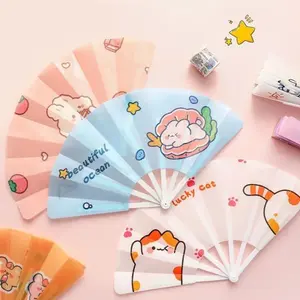 Folding 7-fold Fan Cartoon Hand Held Fan Creative Cartoon Folding Fan Gifts Home Decorations