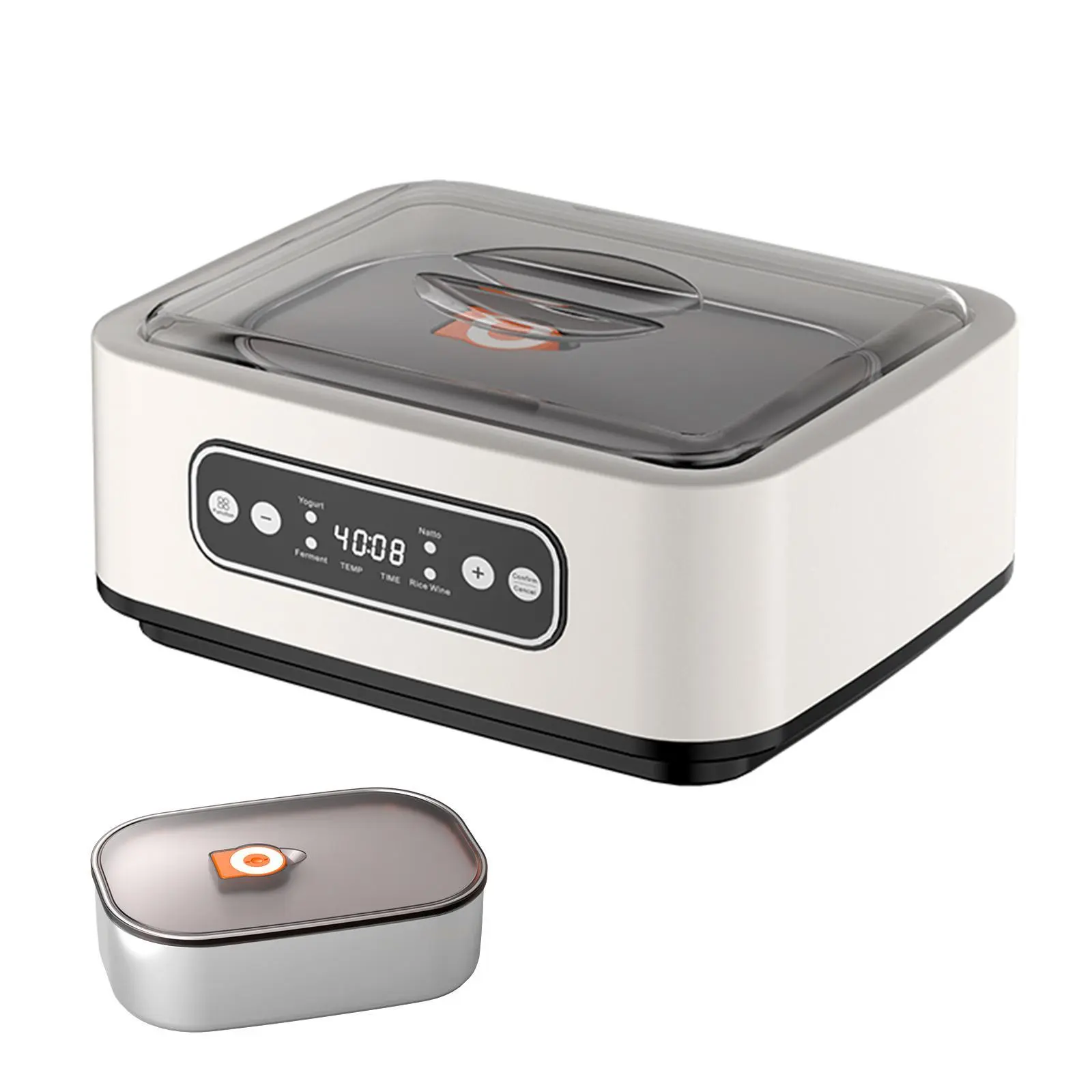 Ann Katy Yogurt Maker - Camp Kitchen Gift for Camping, Built-in Jar Included, Intelligent Temp Control, Fermentation Function, Supports Intestinal Digestion & Overall Health, Includes Jars, Hiking, Compact, Fermenting, With Jars