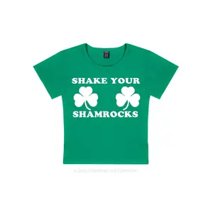 Shake Your Shamrocks St Patricks Y2K Baby Tee