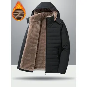 Men's winter wool lined warm jacket with hood, full zipper, lightweight jacket, machine washable, suitable for skiing, snowboarding, and cold weather outdoor clothingRAIMENTRY