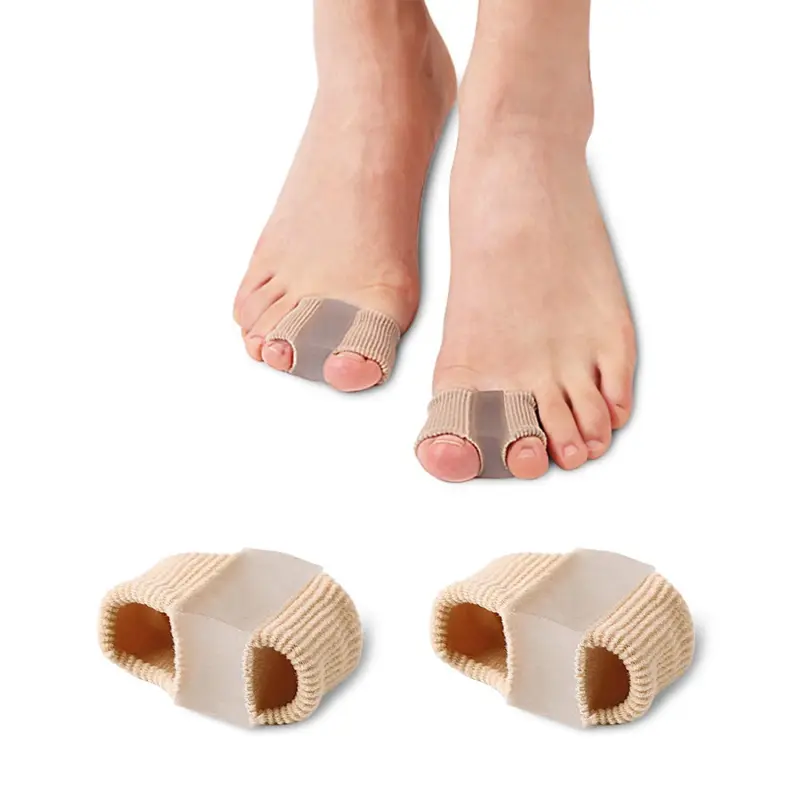 2pcs Gel Bunion Toe Separators W/Fabric Lining for Big Toe, Silicone Toe Spacers Bunion Correctors for Overlapping Toe, Breathable Toe Corrector Protector for Women and Men, Relieve Foot Pain, Foot Care Product