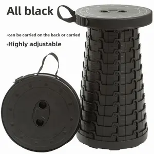 Outdoor Folding Stool Portable Adjustable Retractable Small Bench Picnic Camping Folding Chair Mazar Lightweight Bag