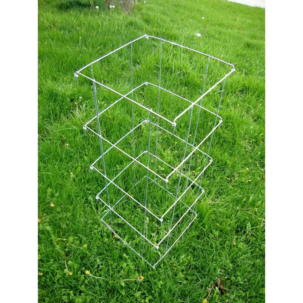 212 MAIN 3-Pack 40 in Heavy-Duty Galvanized Metal Tomato Cage Garden Trellis - Collapsible Outdoor Plant Support, 8-Leg Garden Supplies