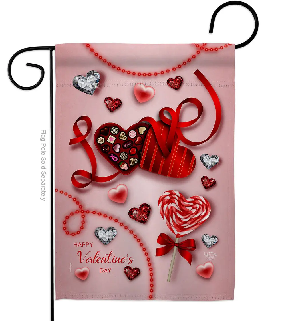 Sweet Love Valentine Springtime Double-Sided Decorative Garden Flag, Multi Color