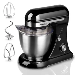 tilt-head food Geek Chef Electric stand mixer ,kitchen mixer food mixer machine 4.8QT 12 Speeds Tilt-head Food Mixer with Dough Hook, Rotary Knob for Home Kitchen Use, Whisk, Beater, Bowl, black electric
