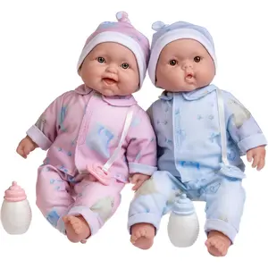 13" Realistic Soft Body Baby Dolls Twins Gift Set with Removable Outfits and Accessories, Pink and Blue, Caucasian, Suitable for Kids Ages 2+