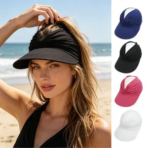 Women's Summer Sun Visor — Stylish Pleated, Breathable, Wide-Brimmed Sun Hat for Outdoor, Beach, and Sports Activities