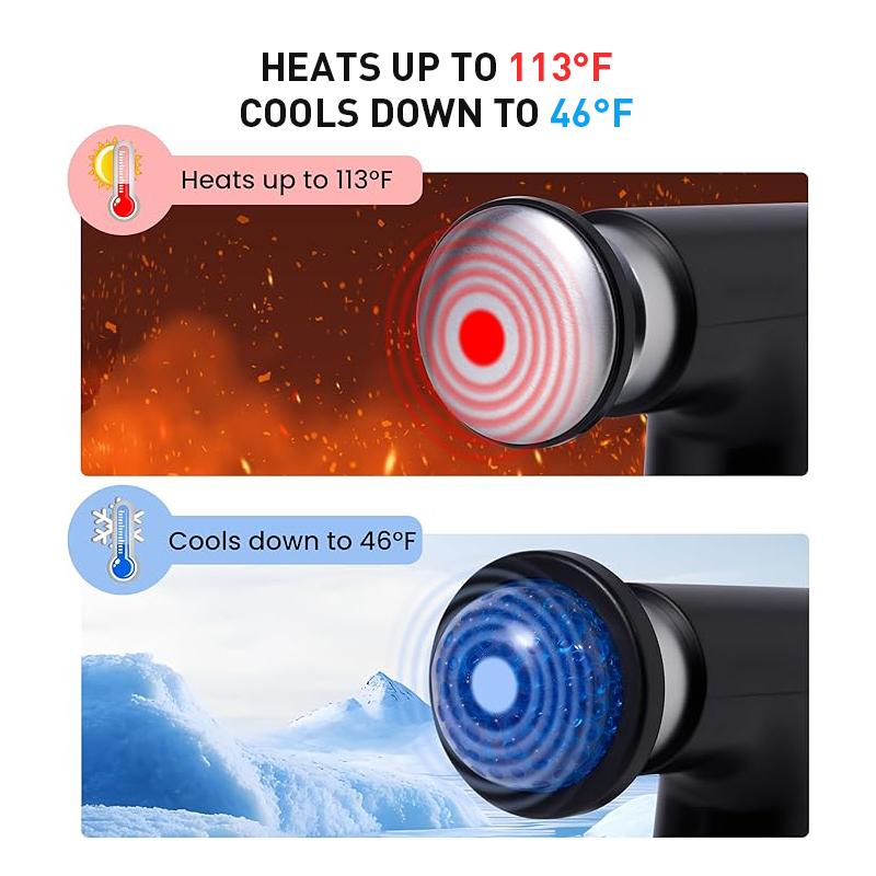 Muscle Massage Gun  with Replacement Heads, Deep Tissue Back Massager with LED Display, 20 Speeds Portable Electric Massage Device Comfort, Gift for Women & Men, Christmas New Year Gift