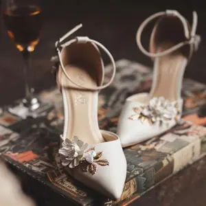 Jasmine shoes - white beige floral heel pump Jasmine shoes - white beige floral heel pump