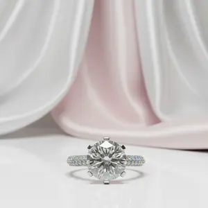 2.0 Ct Round Cut Diamond Option Full Paved Engagement Ring
