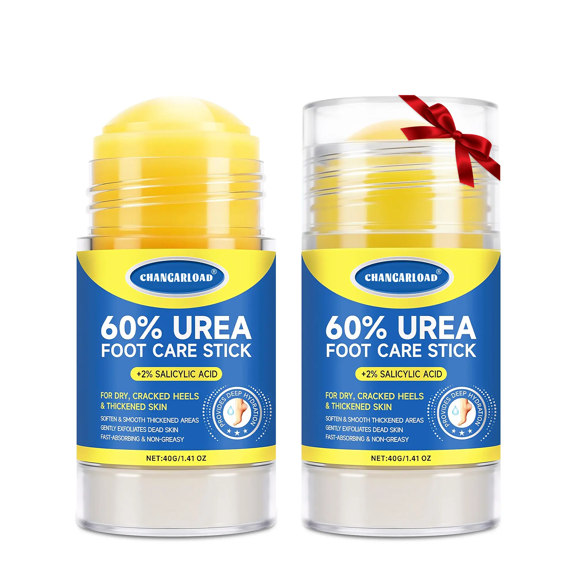 60% Urea Foot Cream Stick - Deeply Hydrating & Exfoliating for Dry, Cracked Heels and Rough Skin -Smooth Soft Feet Moisturizer, Daily Care Moisturizing, Salicylic