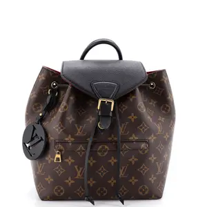 Pre-owned Louis Vuitton Canvas Coated, Leather Backpacks Montsouris NM Backpack Monogram Canvas with Leather PM by Rebag