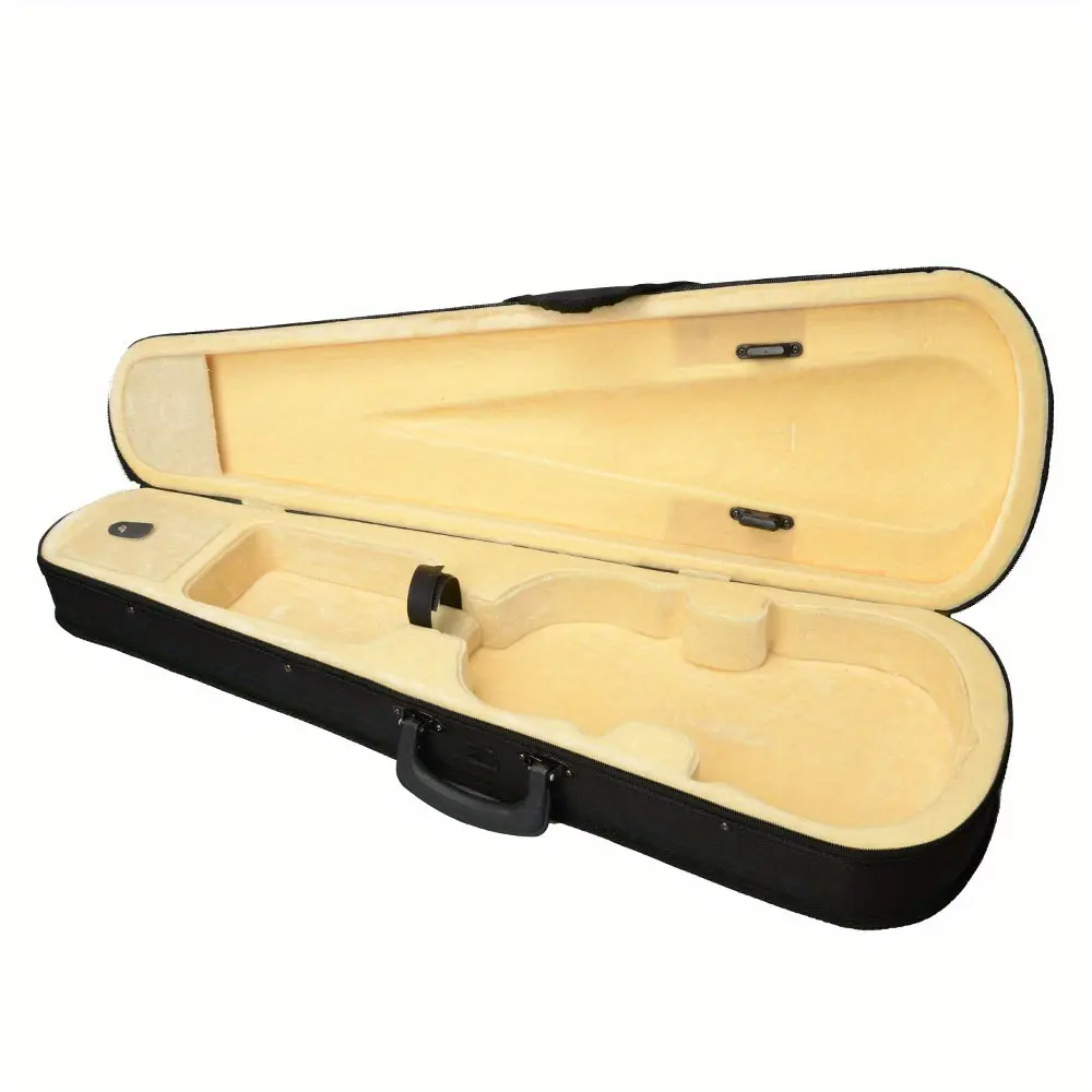 4/4 Violin Cloth Case - Black Durable with Fluff & Beige Lining, Triangle Shape (31.29 x 10.04 x 4.92 inches), Keeps Violin Away from Damage, Basic Accessory for Travel & Daily Use, 4/4 Violins