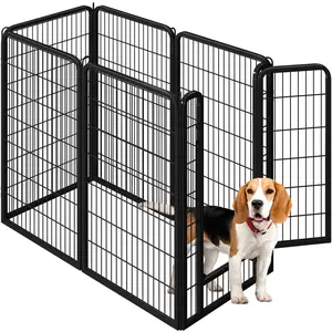 Costoffs 6-Panel Dog Playpen – Metal Pet Exercise Pen, Iron Fence with Door for Dogs and Cats, Indoor/Outdoor Use, Black