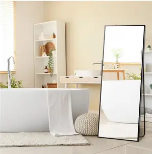 71"x26" Rectangle Full Length Mirror, Full Body Standing Mirror Floor Mirror, Black