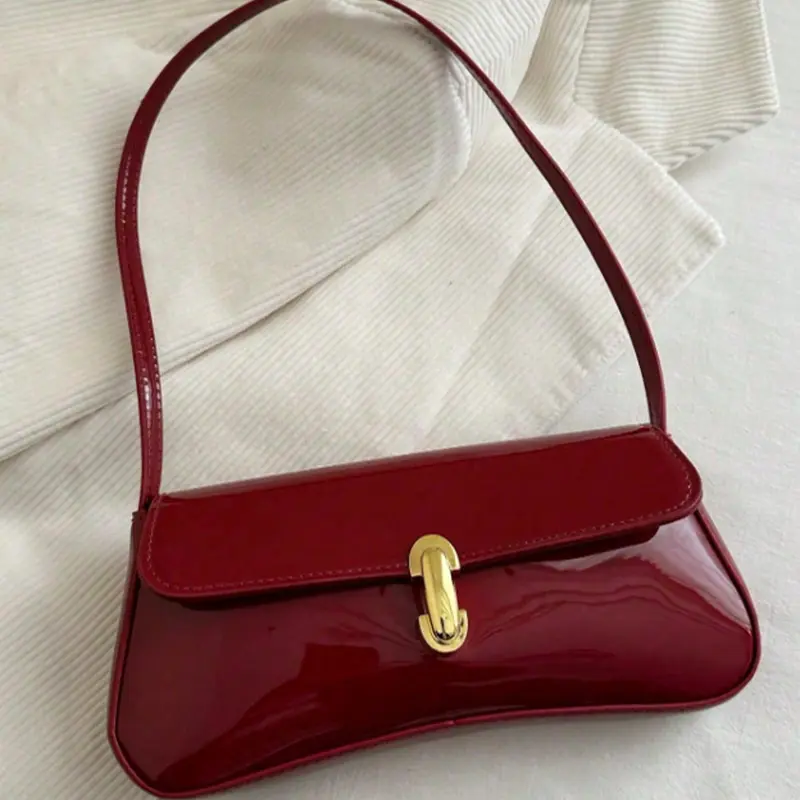 Women's Elegant Vintage Crossbody Bag - Gold-Tone Clasp Closure Handbag, Versatile Underarm Accessory for Women, Ideal GF Gift for Dates & Parties (Party Bags & Gifts Category), Elegant Bag, Purses For Women