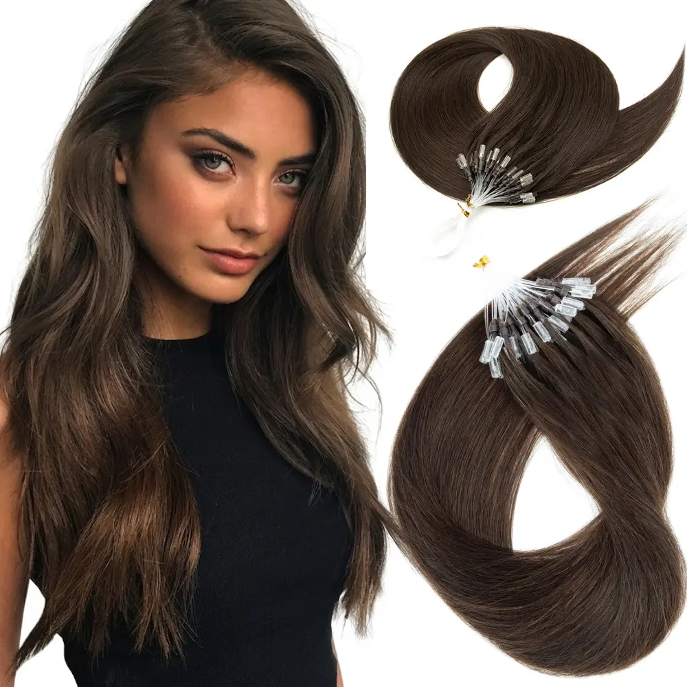 Micro Loop Human Hair Extensions 12-20 inches Natural Straight Machine Remy Hair for Women Easy to Wear 50PCS 30g/pack Salon Quality Hair Extensions
