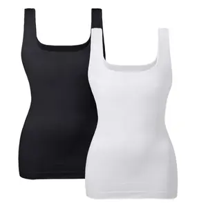 Women Tummy Control Shapewear Tank Tops Seamless Square Neck Compression Tops Slimming Body Shaper Camisole