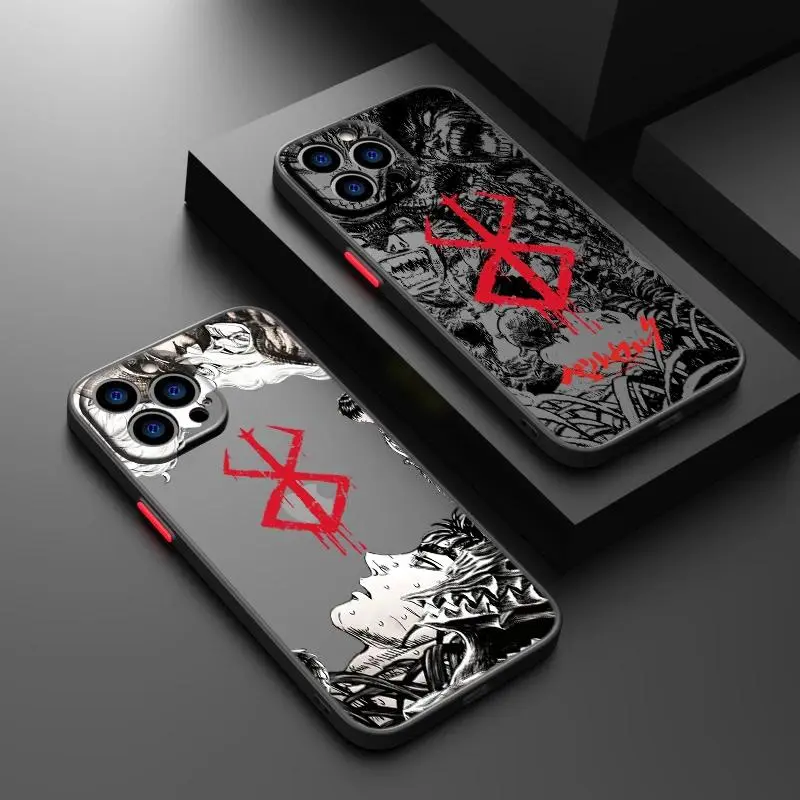 Berserk Guts Comics Anime Phone Case For iPhone 17 16 15 14 13 12 11 Pro Max Plus Samsung Galaxy S26 S25 S24 S23 S22 Matte Transparent Back Cover