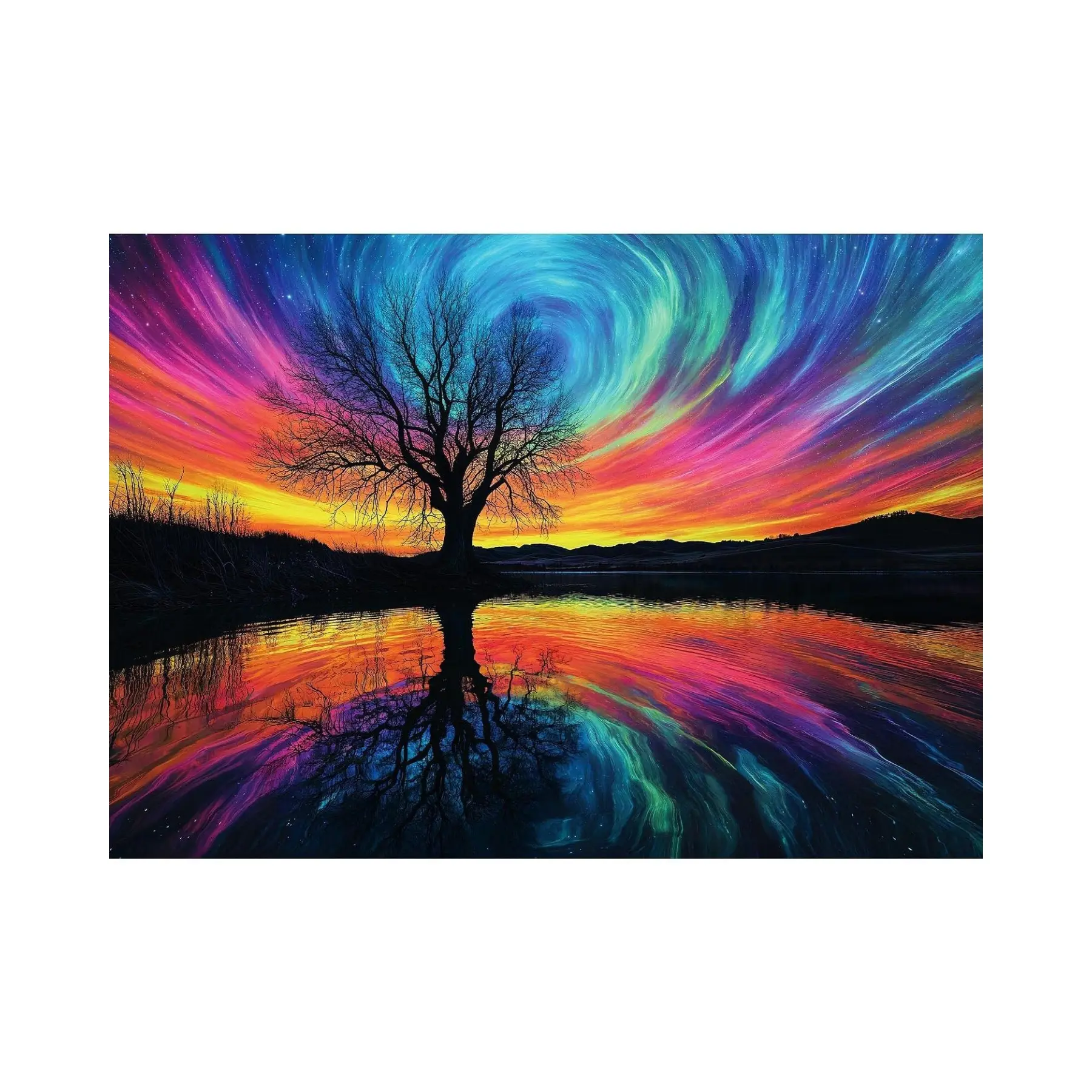 1000 Piece Puzzles for Adults, Colorful Aurora Tree of Life Puzzle | Artistic Northern Lights Brain Teaser Puzzle, Challenging Jigsaw Puzzles