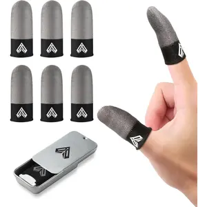 6 count Gaming Finger Sleeves. 0.29MM  Fiber, Anti , Extremely Thin,Breathable Touchscreen dedales Gamer Finger Cover Thumb Sleeve Fit Phone  Tablet Devices.