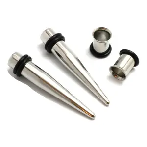 Pair of 316l Steel Tapers and Tunnels Ear Stretching Kit Gauges Gauging Plugs Choose 1g 7/16 1/2 9/16 5/8 00g-14g