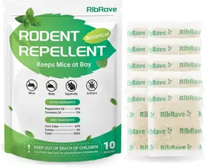 10 Pouches Rodent Repellent Peppermint Oil Botanical Pest Repellent, 10 Pack Mouse Repellent Pouches
