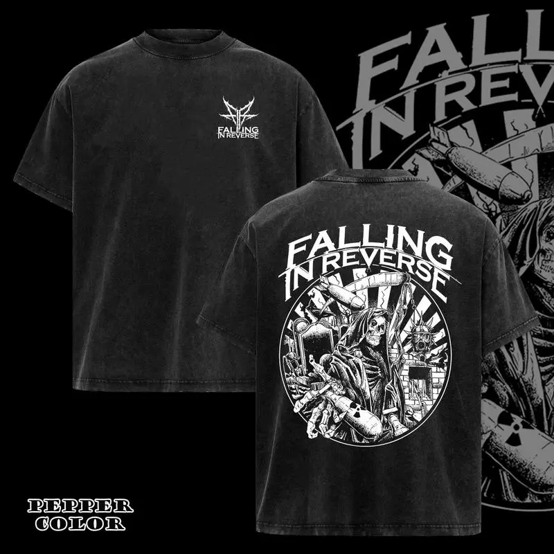 Vintage Retro Falling in Reverses T-Shirts Men Logo Crazy Cotton T-Shirt 2 sided , Falling in Reverse Shirt , Rock Band Shirt, Rock Music Lover Shirt, Vintage Band Shirts Casual Wash Cotton Fabric Fit Top , Top Men's and Women's Clothing .