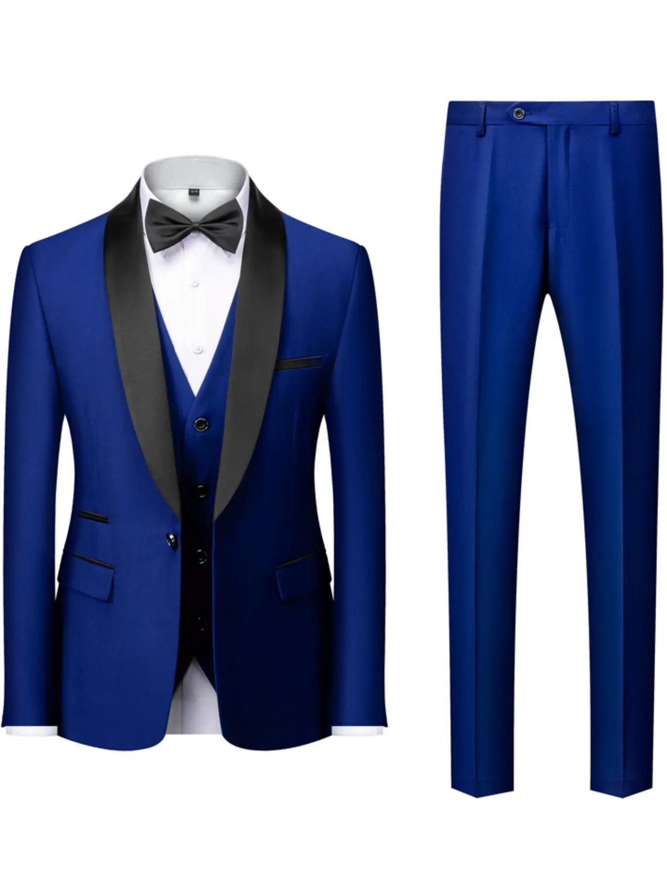 Men Spring High Quality Business Banquet socializing Formal Suits Men's Solid Color Groom's Wedding Dress Man Slim Fit Luxury Tuxedo Male Blazers Jackets+Vest+Trousers Professional attire suit