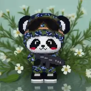 2026 New Military Special Forces Panda 3D Puzzle Building Block Ornament, Room Decor, Home Decoration, Party Decor, Handmade Craft