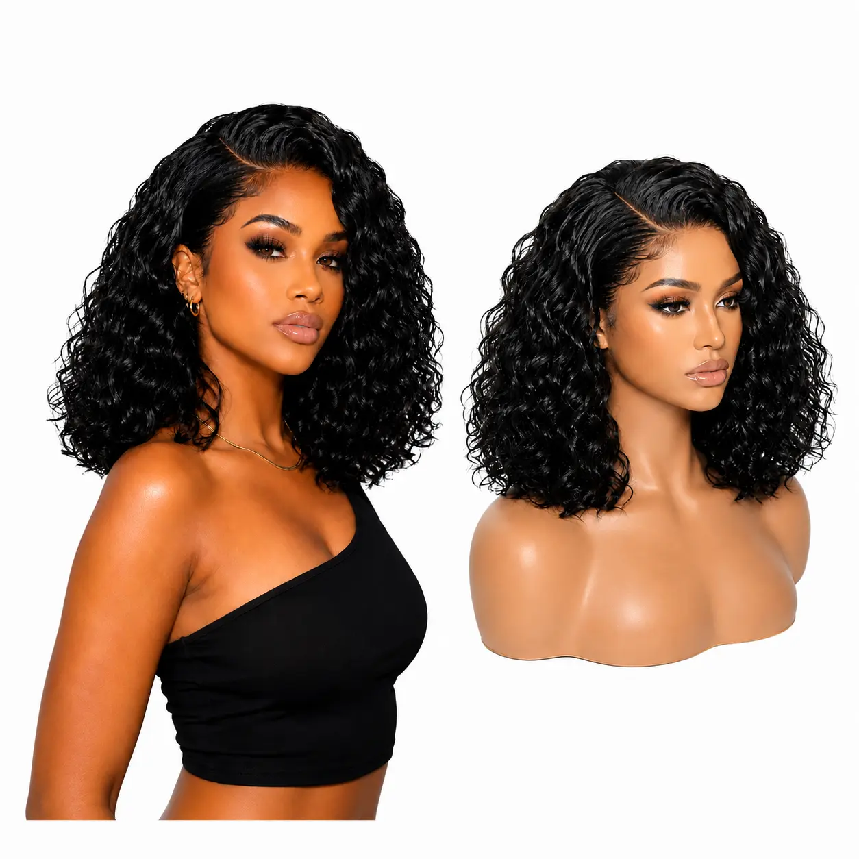 【Only $50】Women's Human Hair Lace Front Wig, Pre-Plucked 13x4 Lace Frontal Wig - Deep Wave, Female, Heat Resistant, Suitable for All Seasons & Everyday Wear, Deep Wave Wig