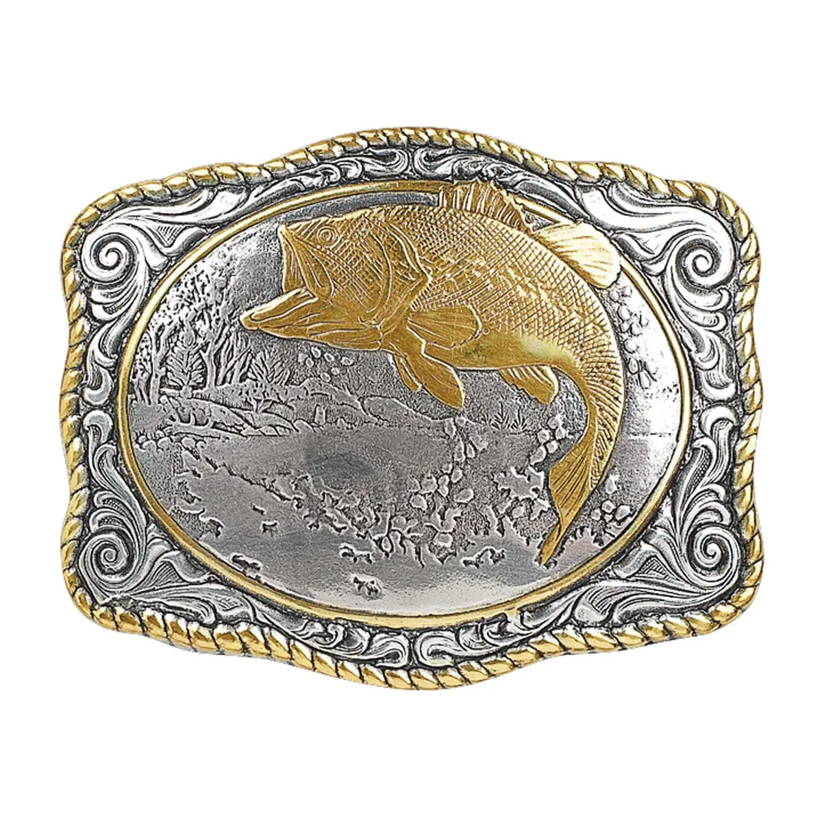 Vintage Belt Buckle - Crumrine Gold Fish Motif Accessory for Statement, Vintage Belts, Statement Belts