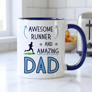 PERSONALISED Running Mug, Running Gift For Dad, Best Dad Gift, Father's Day Gift, Marathon Gift, Gift For Runner, Birthday Present