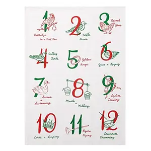 212 MAIN 25 in. 12 Days of Christmas Cotton Kitchen Towels - 4-Pack Cleaning Bundle, Dishwashing & Assorted Cleaning Cloths, Festive Home Care Supplies