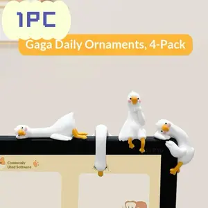 Mini Duck Desk Ornament, Cute Animal Decorative Accessory for Office & Home Use, Perfect Gift Idea for Kids & Adults