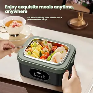 Wireless Electric Insulated Lunch Box, 60w Heating Power, 1.32 Gallon Capacity, Portable Large Capacity, Mobile Power Bank, Outdoor Use, Heated Lunch Boxes
