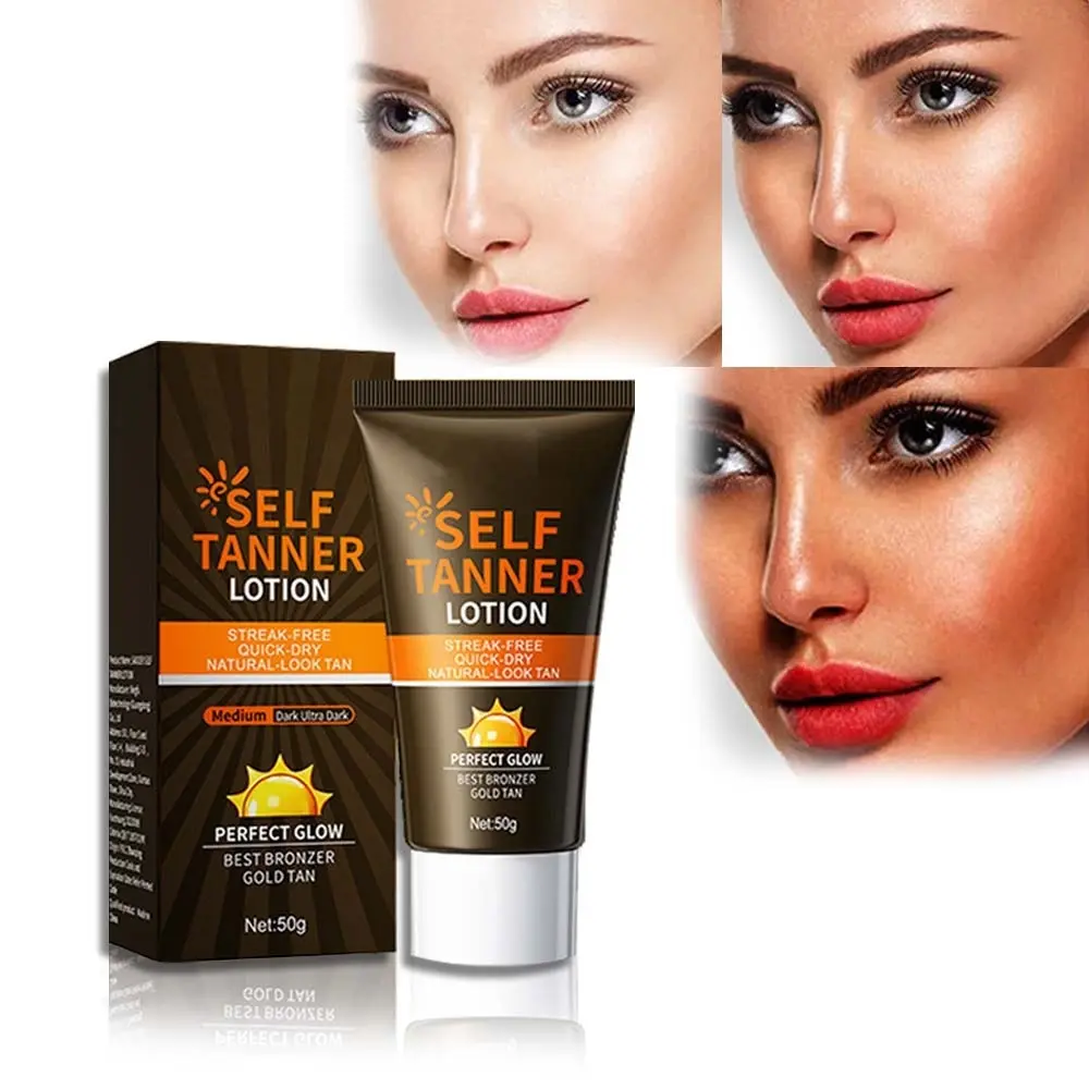 Self Tanning Lotion - Hydrating Self Tanning Cream for Face & Body, Streak-Free Sunless Tan Sunless Tanner  Natural Black Beauty Milk  Not harmful to the skin (1pcs)