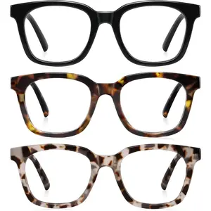 Reading Glasses for Women Men - Blue Light Blocking Magnifying Readers,Oprah Square Anti-Glare Computer Eyeglasses