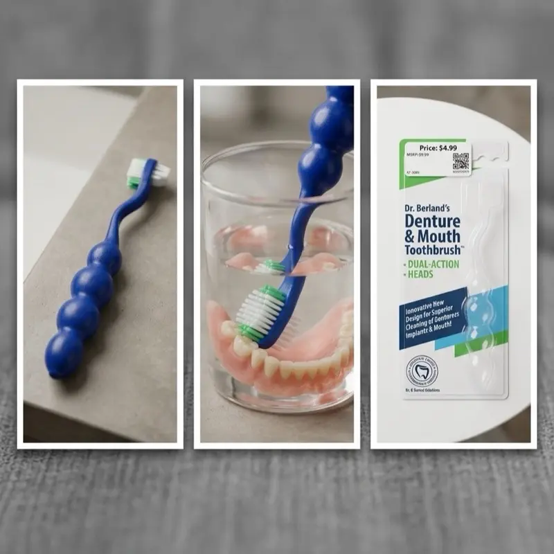 Denture and Tooth cleaning Toothbrush