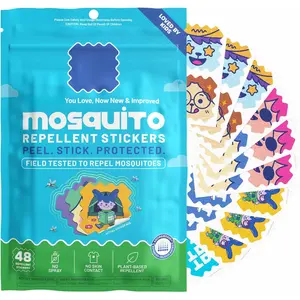 Mosquito Patch Stickers for Kids - Plant Based Ingredients, Non-Toxic - The Original All Natural Citronella Essential Oil Insect Patch, DEET Free, for Toddlers, Kids (48 Pack)