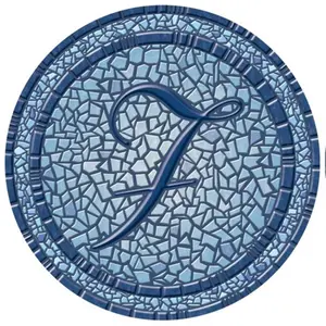 212 MAIN Round, Strong, Durable, Resistant 29 in. Dia. Monogram Mosaic Pool Mat