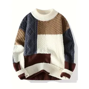 Men'S Sweater - Soft Stretchy Knit Pullover Sweater, Brown/Beige/Black/White/Gray/Blue/Red/ - Loose Fit Winter Sweater for Everyday & Formal Outfits - Cozy Fall & Winter Sweater for Office, Parties, Casual Outings - Easy Care Knit Sweater for Men