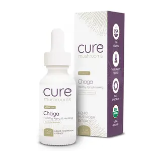 CURE MUSHROOMS Chaga Tincture - Organic Supplement Drops - Supports Vitality, Healthy Aging, & Healing - Extract - 30-60 Servings (Chaga)