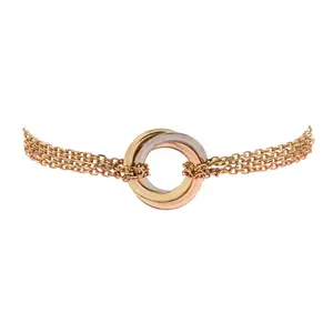 Pre-owned Cartier Trinity 4 Chain Bracelet 18K Tricolor Gold by Rebag