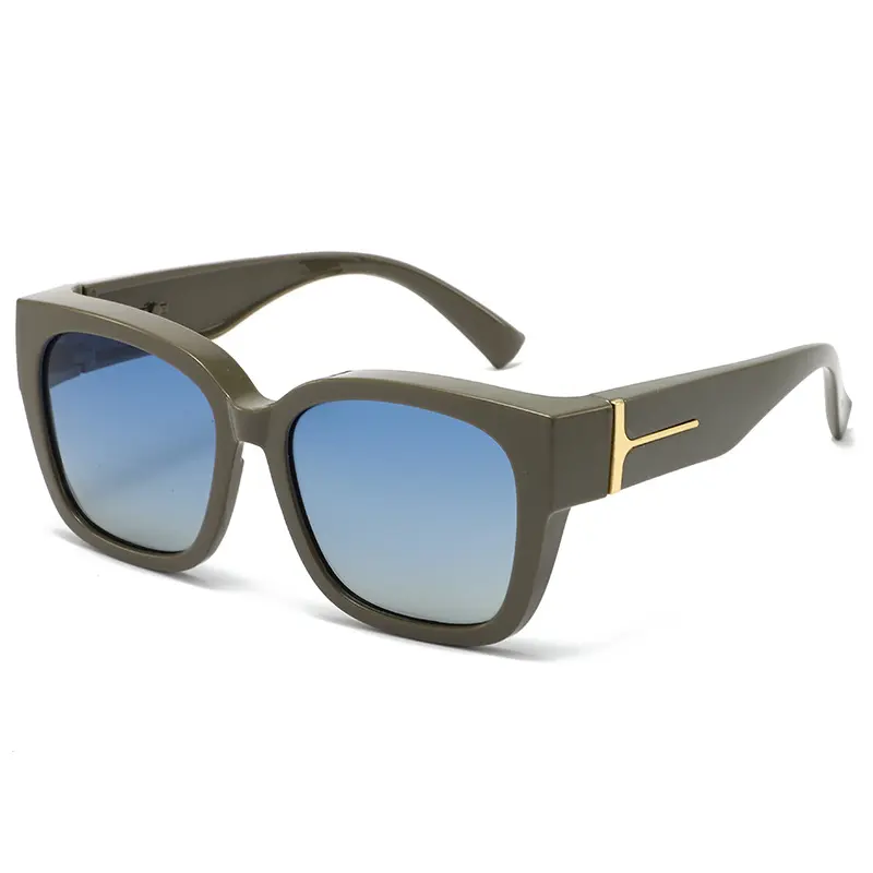 Glossy Coconut Grey Frame, Gradient Blue Lenses