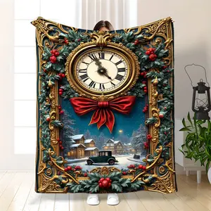 Christmas blanketA Christmas Carol Flannel Blanket - Charles Dickens Inspired Victorian Design with Scrooge, Tiny Tim & Ebenezer - Soft Plush Fleece All-Season Throw for Bed, Christma Throw Blanket-Christmas blanket gift