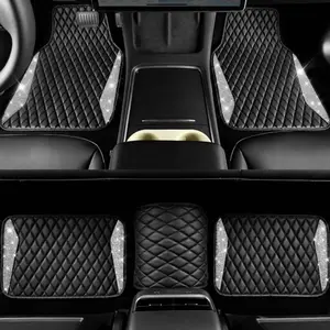 Rhinestone Decor Car Floor Mat, Bling Bling Car Interior Floor Mat, Universal Car Interior Accessories for SUV, Sedan & Truck