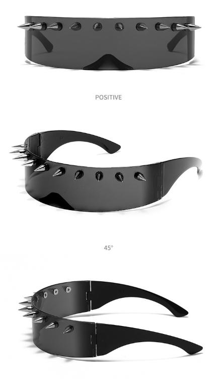 New Novelty Eyewear — Cyberpunk-Style "Demon" Glasses (Non-Prescription) | Unique & Trendy Party Accessories | Street Style Sunglasses for Travel & Fashion Outfits