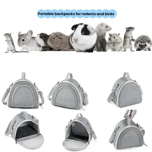 Portable Pet Carrier for Hamsters, Squirrels, Hedgehogs, Sugar Gliders, Rabbits, Birds, Outdoor Crossbody Bag, Comfortable Vision