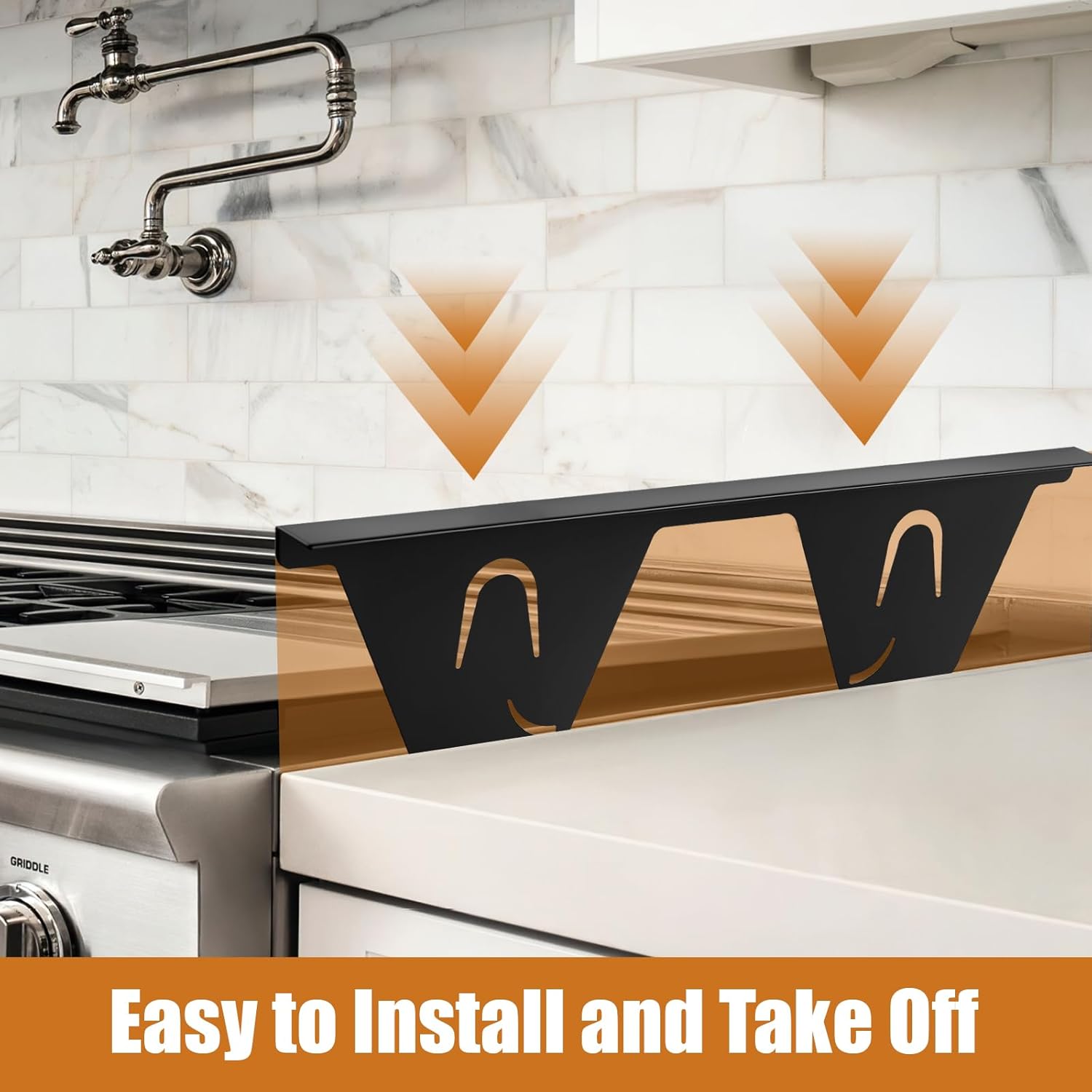 2 Pack Stove Counter Gap Cover Stainless Steel,Stove Guard for Kitchen Oven Counter Side Gap, Range Trim Kit, Adjustable Length 13.8" to 27.6", Stove gap filler Easy Clean and Heat Resistant(Style 1)